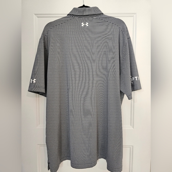Under Armour Men's Gray & Black Striped Heat Gear Polo sz xl - Picture 2 of 5